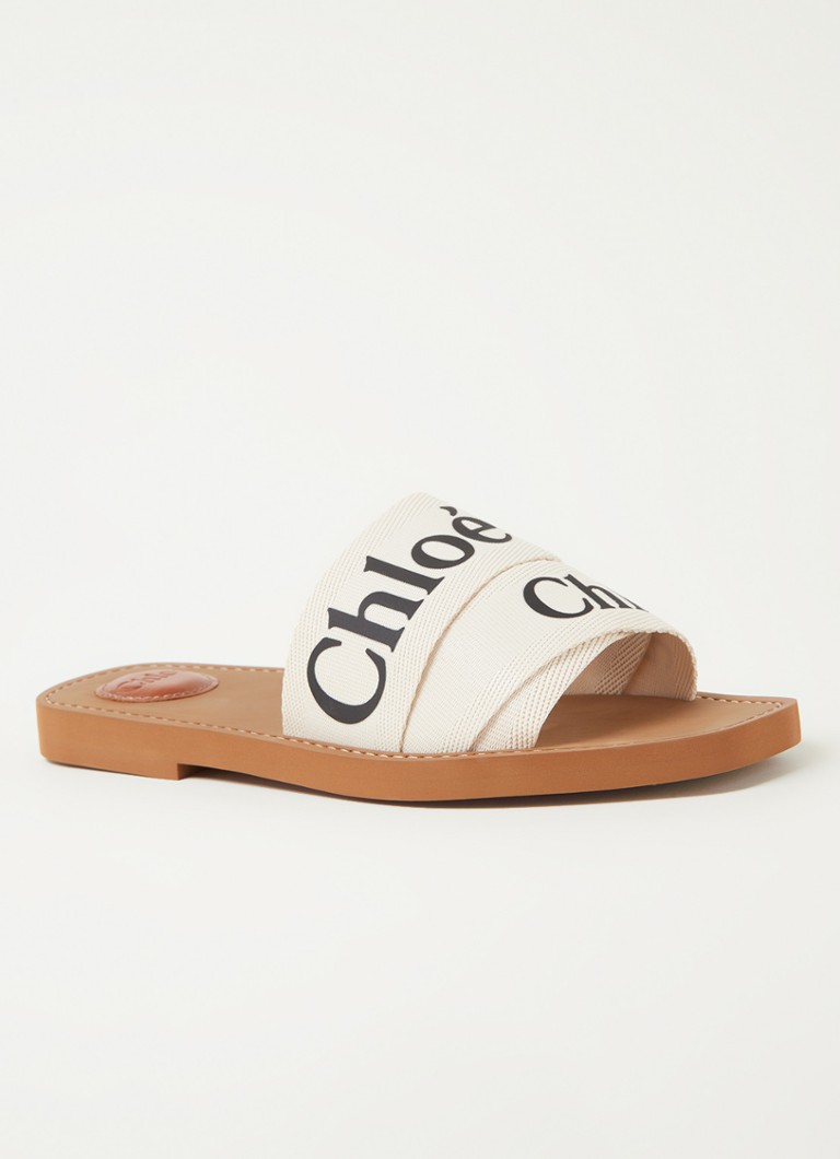 Chloé Woody canvas slipper with logo - de Bijenkorf | StyleSearch