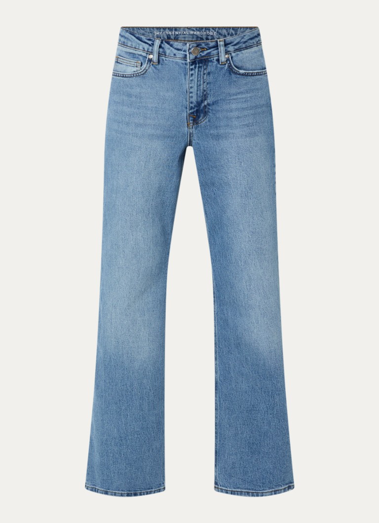 My Essential Wardrobe Dames 35 The Louis high waist wide leg jeans met steekzakken in de kleur Blauw, maat: W30/L32