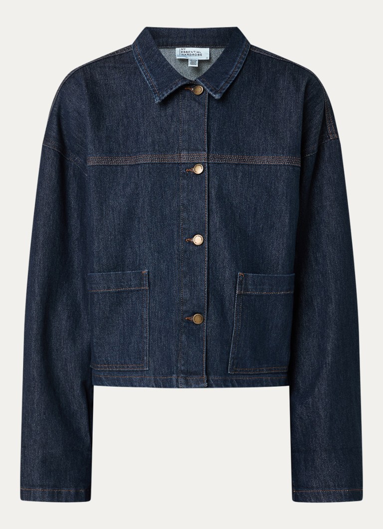 My Essential Wardrobe Dames Malle spijkerjas met opgestikte zakken in de kleur Indigo, maat: 34