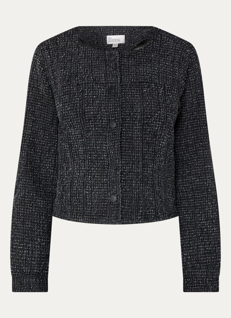 My Essential Wardrobe Dames Esme jack met structuur in de kleur Zwart, maat: 42