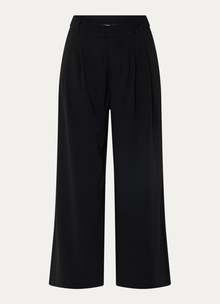 My Essential Wardrobe Dames Mille high waist flared fit pantalon in de kleur Zwart, maat: 34