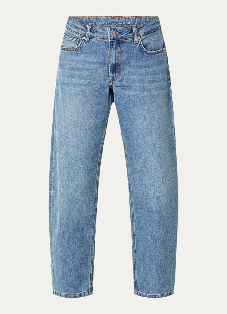 My Essential Wardrobe Dames Baloom high waist balloon fit jeans met medium wassing in de kleur Indigo, maat: W28/L30