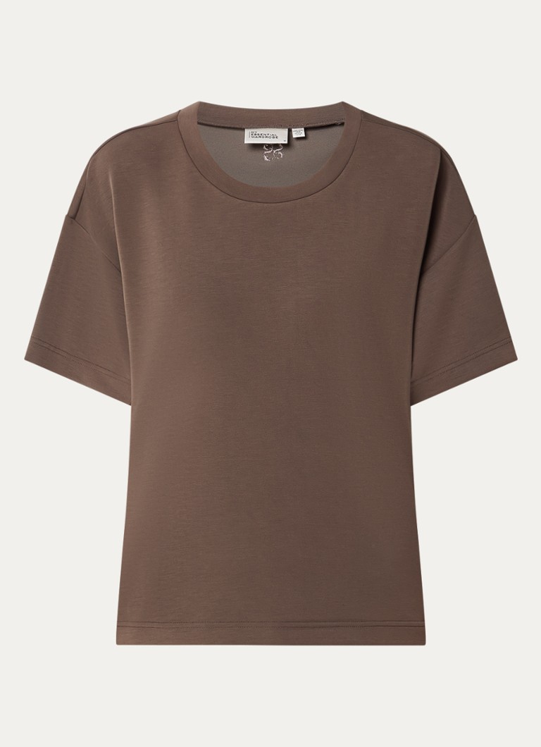 My Essential Wardrobe Dames Helle T-shirt van travelstof in de kleur Lichtbruin, maat: XL/XXL