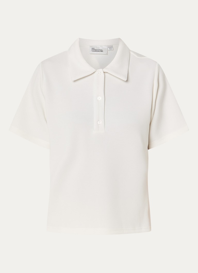 My Essential Wardrobe Dames Helle polo met kraag in de kleur Wit, maat: L