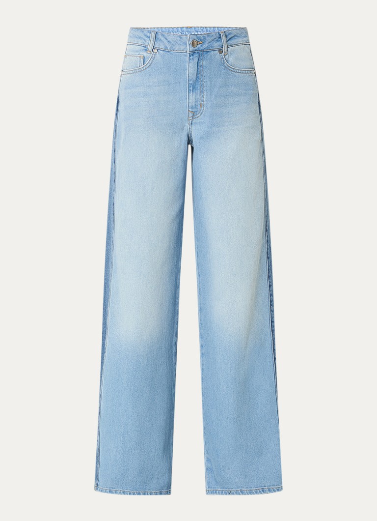 My Essential Wardrobe Dames Lise high waist wide leg jeans met lichte wassing in de kleur Indigo, maat: W30/L34