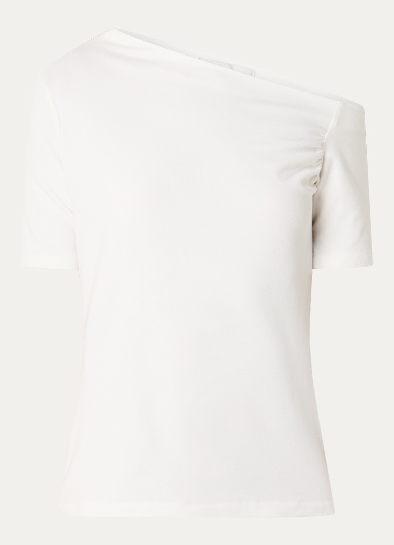 My Essential Wardrobe Dames Nupti off shoulder top met stretch in de kleur Gebroken wit, maat: XS