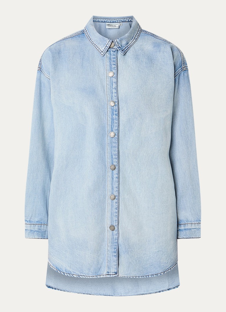 My Essential Wardrobe Dames Hilma blouse van denim in de kleur Lichtblauw, maat: 36
