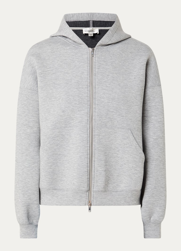 My Essential Wardrobe Dames Asine sweatvest met gemêleerd dessin en steekzakken in de kleur Lichtgrijs, maat: XS
