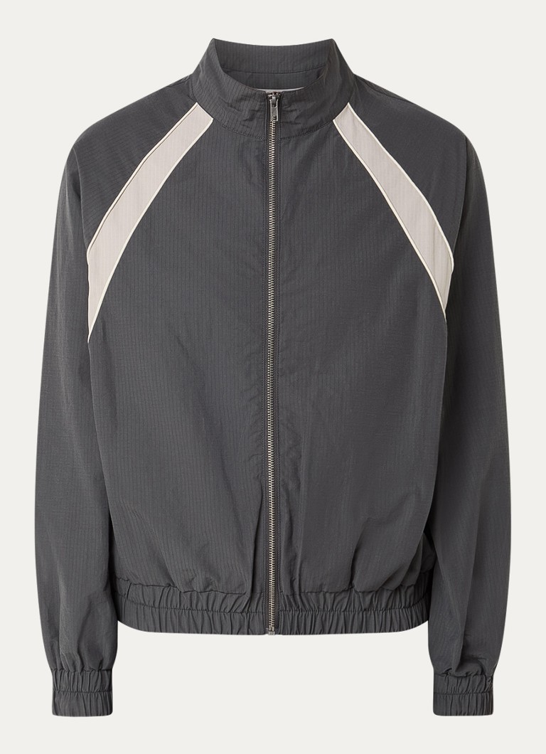 My Essential Wardrobe Dames Tasma bomberjack met streepprint in de kleur Antraciet, maat: 34