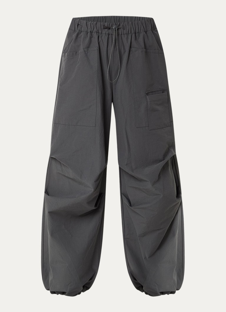 My Essential Wardrobe Dames Tasma high waist tapered fit trackpants met trekkoord in de kleur Antraciet, maat: 38