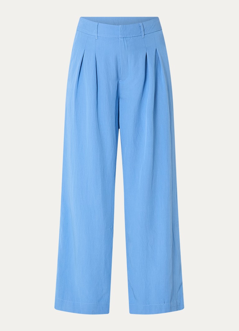 My Essential Wardrobe Dames Zoe high waist wide fit pantalon in de kleur Blauw, maat: 42