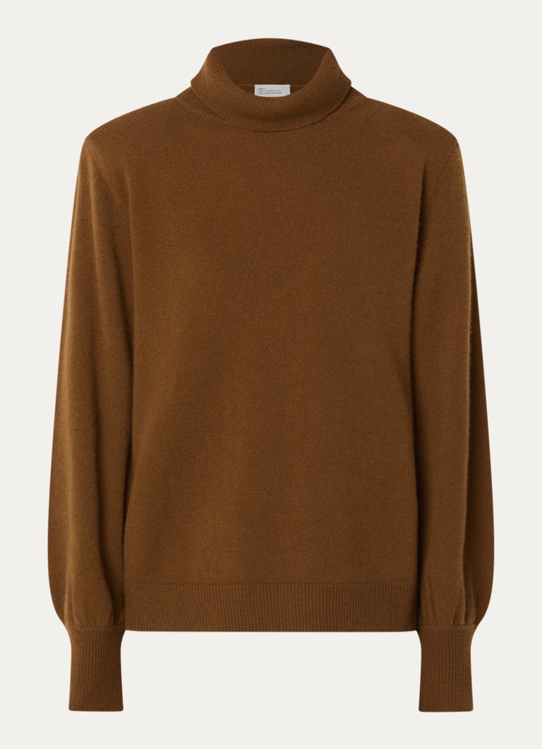 My Essential Wardrobe Dames Jola fijngebreide trui van wol met col in de kleur Beige, maat: XS