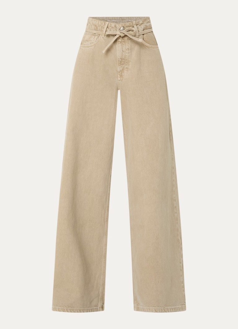 My Essential Wardrobe Dames Karo 175 high waist loose fit jeans met gekleurde wassing in de kleur Beige, maat: 27