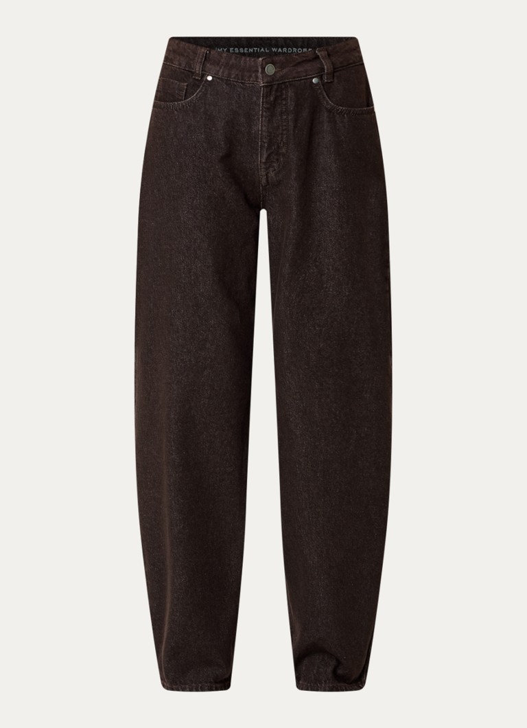 My Essential Wardrobe Dames Lance low waist loose fit jeans met gekleurde wassing in de kleur Donkerbruin, maat: 2531