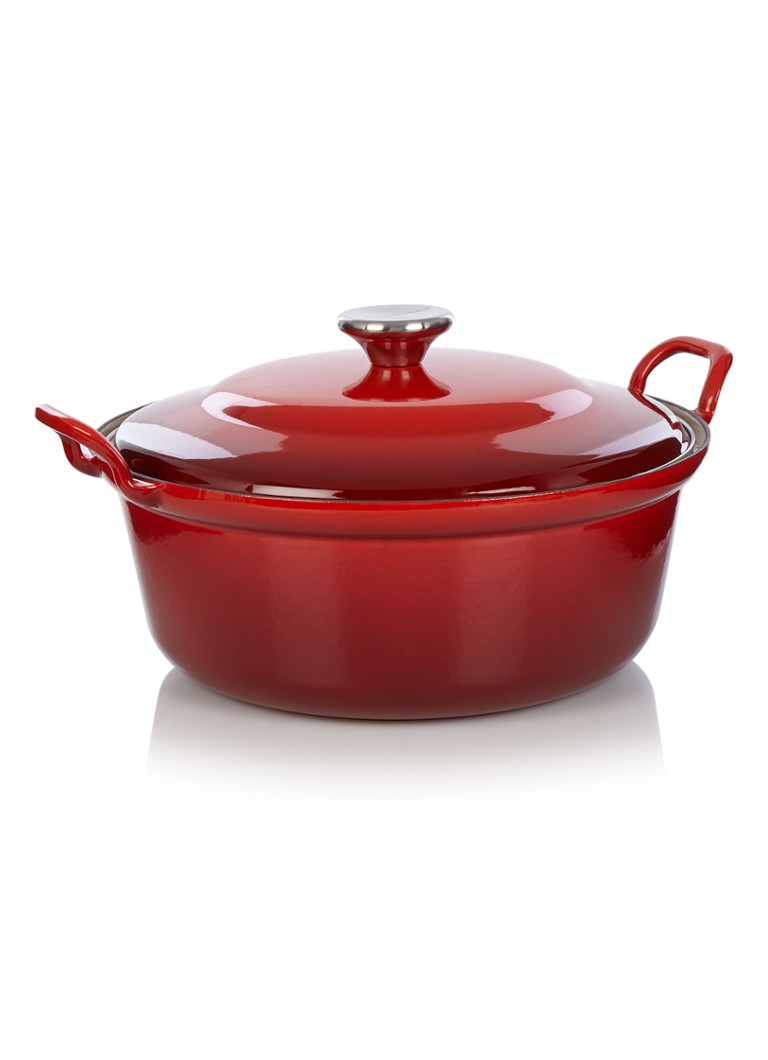 Le Creuset Ronde braad-/stoofpan Ø28 cm Kersenrood / Rood - Deal