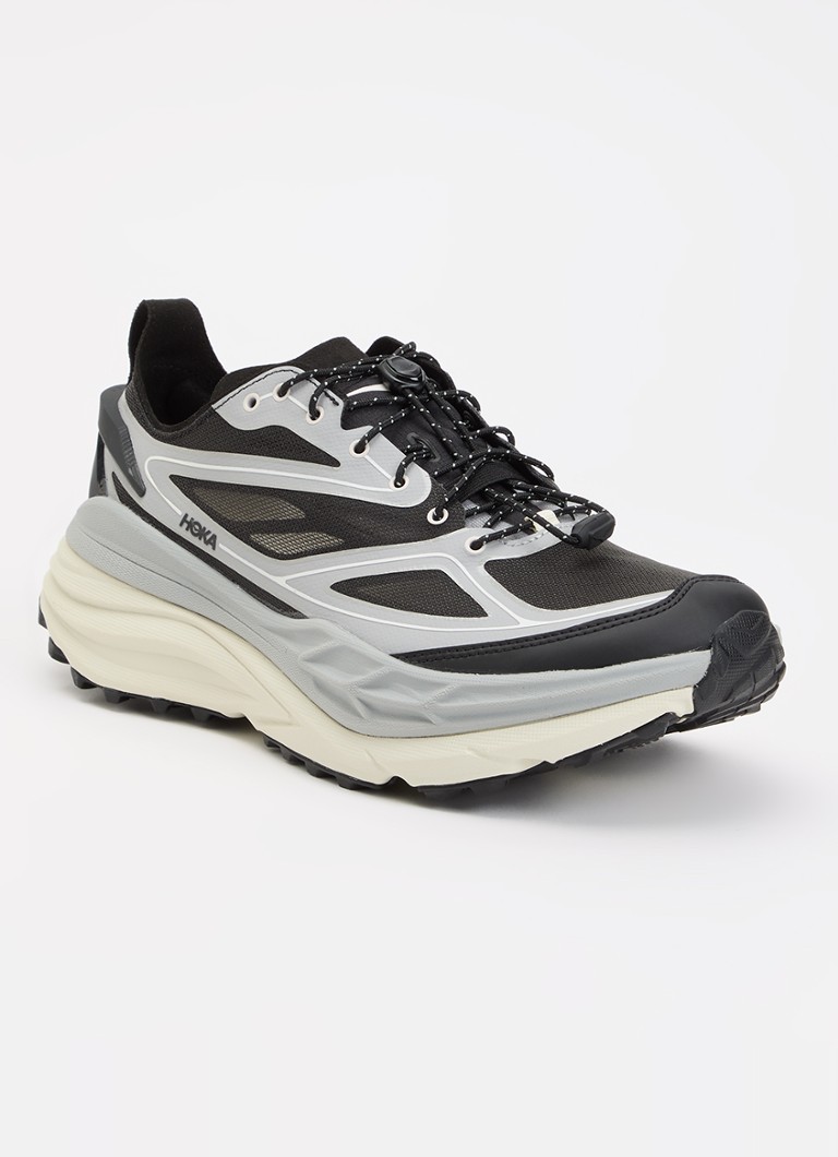 HOKA Heren Stinson One7 sneaker met mesh details in de kleur Lichtgrijs, maat: 45 1/3