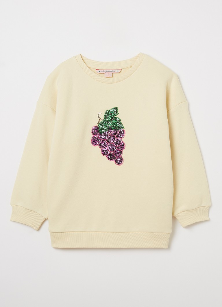 Konges Sløjd Meisjes Lou sweater met pailletten in de kleur Creme, maat: 5Y=110