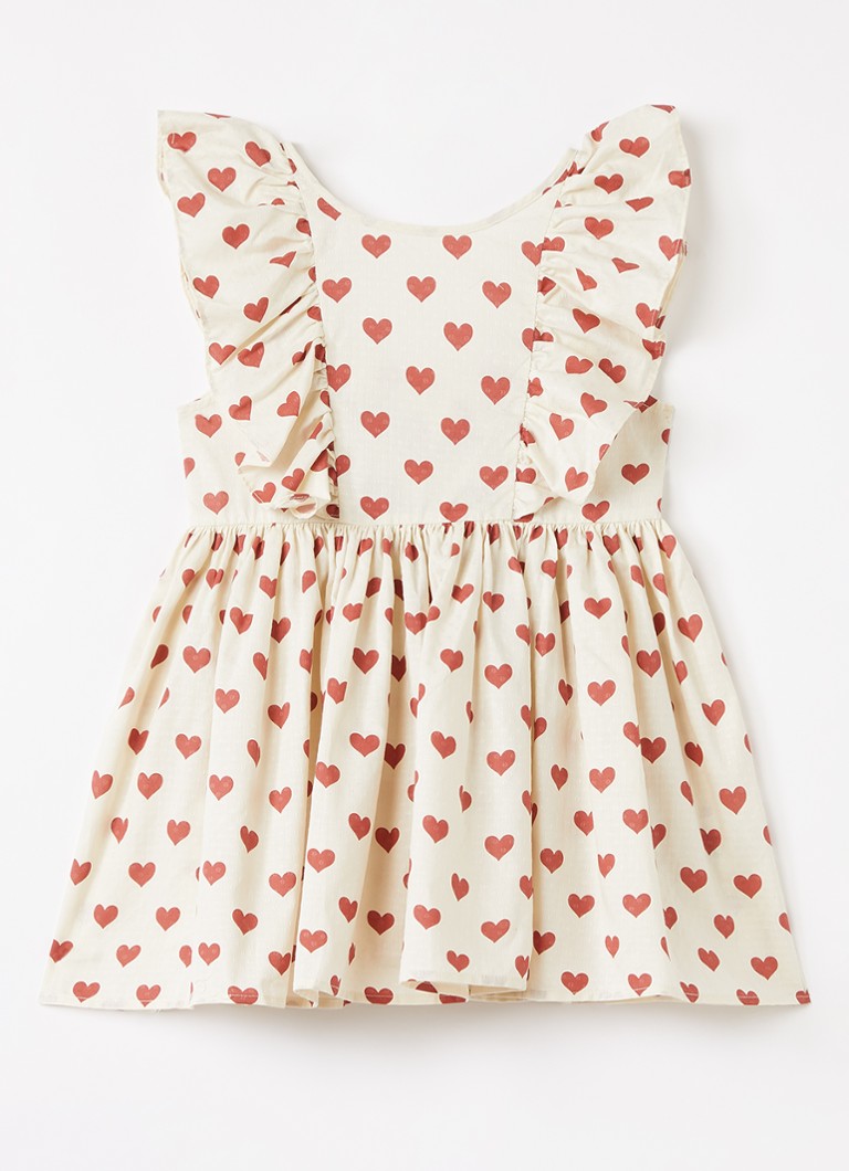 Konges Sløjd Meisjes Cianna jurk met print in de kleur Beige, maat: 5-6Y=116