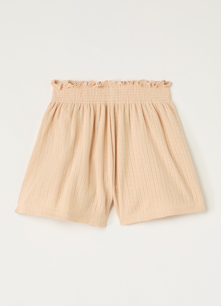 Konges Sløjd Meisjes Minnie wide fit korte broek met structuur in de kleur Lichtbruin, maat: 7-8Y=128