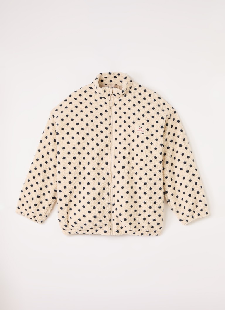 Konges Sløjd Meisjes Jack van teddy met stippenprint in de kleur Beige, maat: 140