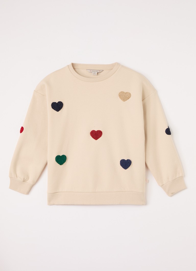 Konges Sløjd Meisjes Lou sweater met borduring in de kleur Beige, maat: 6Y=116