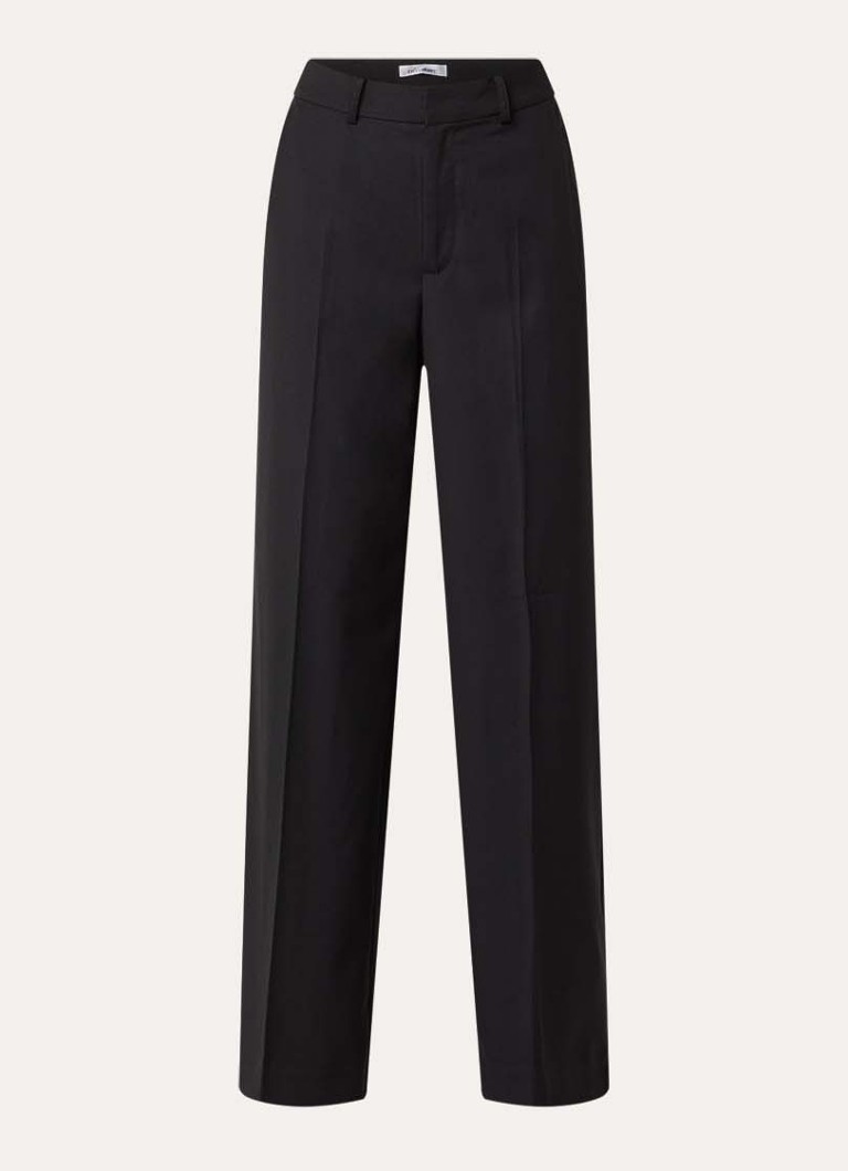 Co'Couture Dames Matty high waist straight fit pantalon in de kleur Zwart, maat: XS