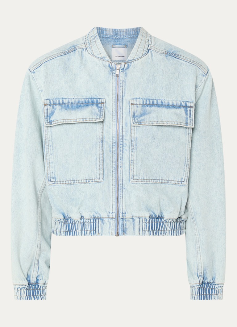 Co'Couture Dames Arona bobmerjack van denim met klepzakken in de kleur Indigo, maat: XL