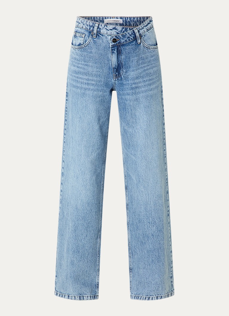 Co'Couture Dames Mid waist flared jeans met medium wassing in de kleur Indigo, maat: XL