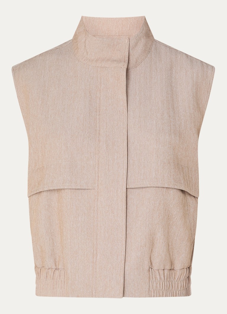 Co'Couture Dames Marlo gilet met steekzakken in de kleur Zand, maat: XL