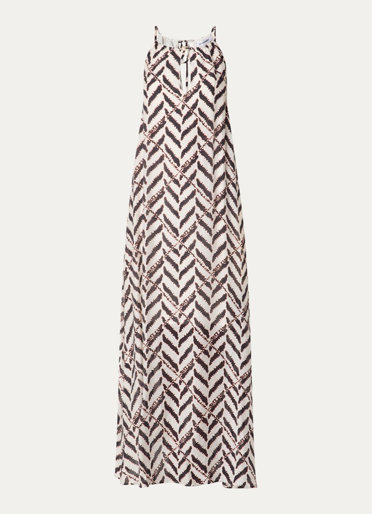Co'Couture Dames Memphis A-lijn maxi jurk met print in de kleur Zwart, maat: XL
