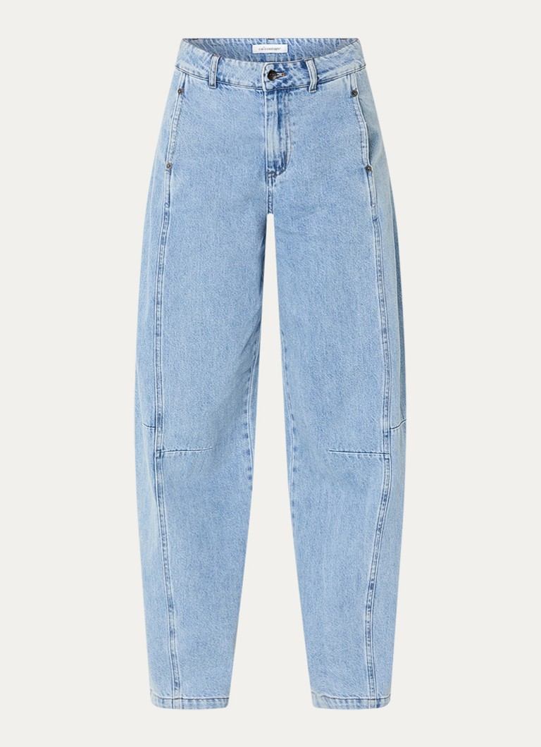 Co'Couture Dames AsjaCC LL high waist balloon fit jeans met lichte wassing in de kleur Indigo, maat: S