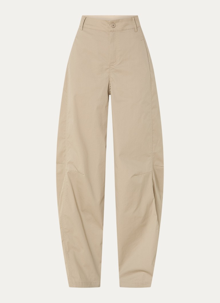 Co'Couture Dames High waist wide fit chino met steekzakken in de kleur Beige, maat: XL