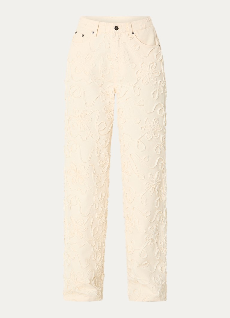 Co'Couture Dames Elton high waist flared jeans met gekleurde wassing in de kleur Ivoor, maat: M