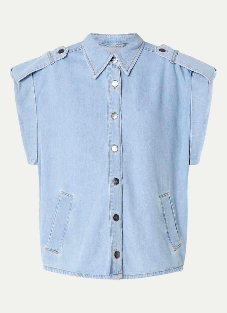 Co'Couture Dames SharonCC blouse met steekzakken in de kleur Indigo, maat: L