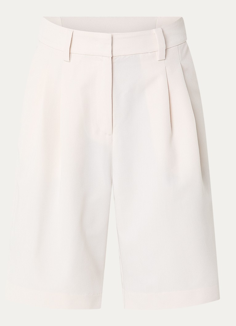 Co'Couture Dames TengaCC high waist loose fit korte pantalon met steekzakken in de kleur Ivoor, maat: M