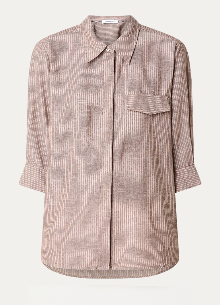 Co'Couture Dames JihoCC blouse met streepprint in de kleur Lichtbruin, maat: M