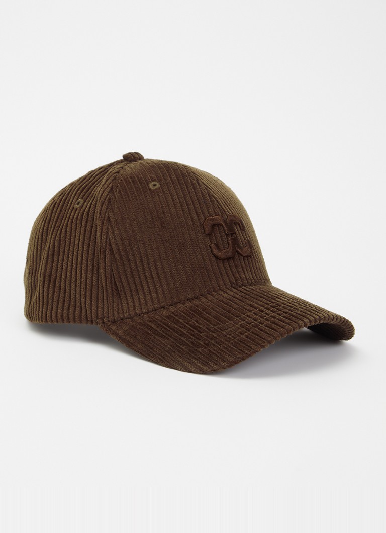 Co'Couture Dames Sachicc pet van corduroy met logoborduring in de kleur Donkerbruin, maat: One Size