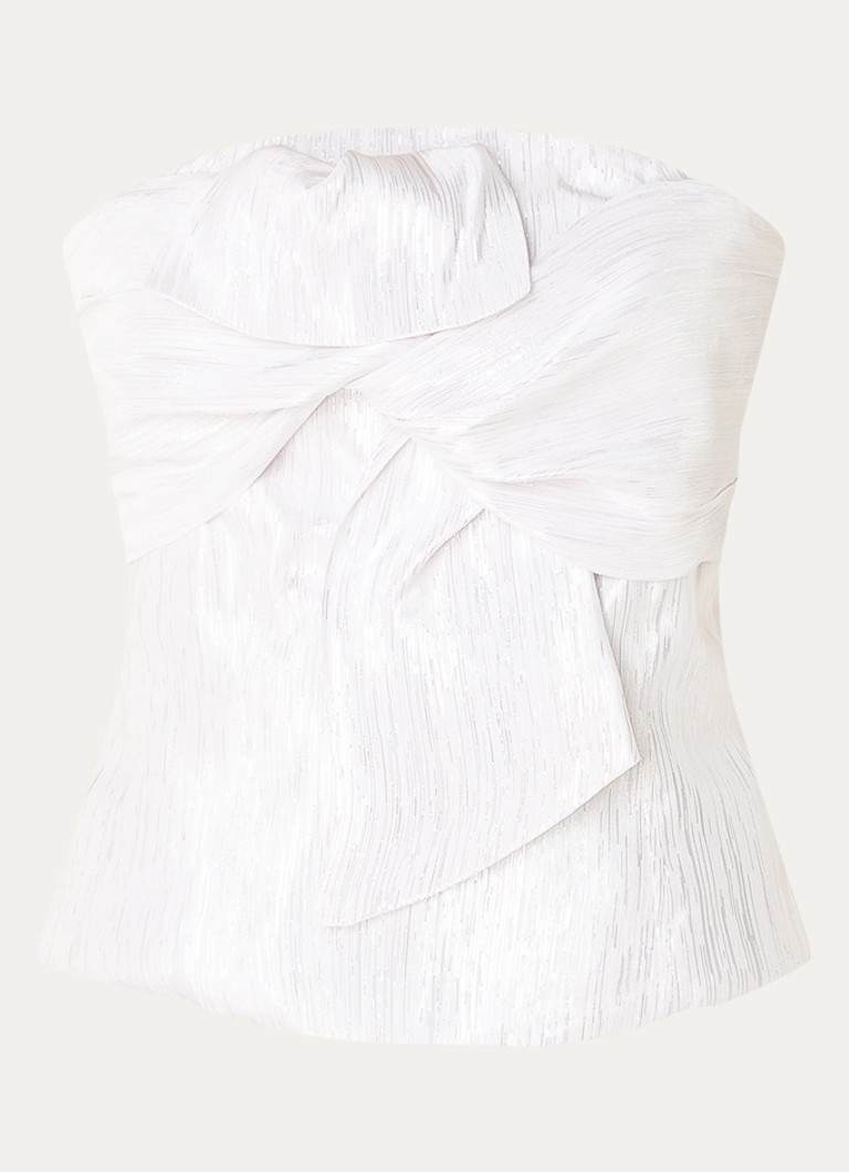 Co'Couture Dames Bia off-shoulder top met smockwerk in de kleur Lichtgrijs, maat: M