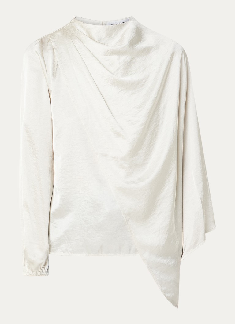 Co'Couture Dames Iduncc top van satijn in de kleur Gebroken wit, maat: S
