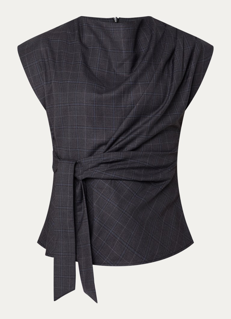 Co'Couture Dames EloraCC top met ceintuur in de kleur Antraciet, maat: M
