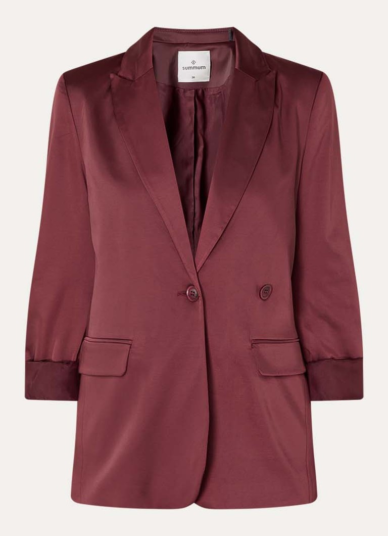 Summum Dames Double-breasted blazer met schoudervulling in de kleur Bordeauxrood, maat: 40