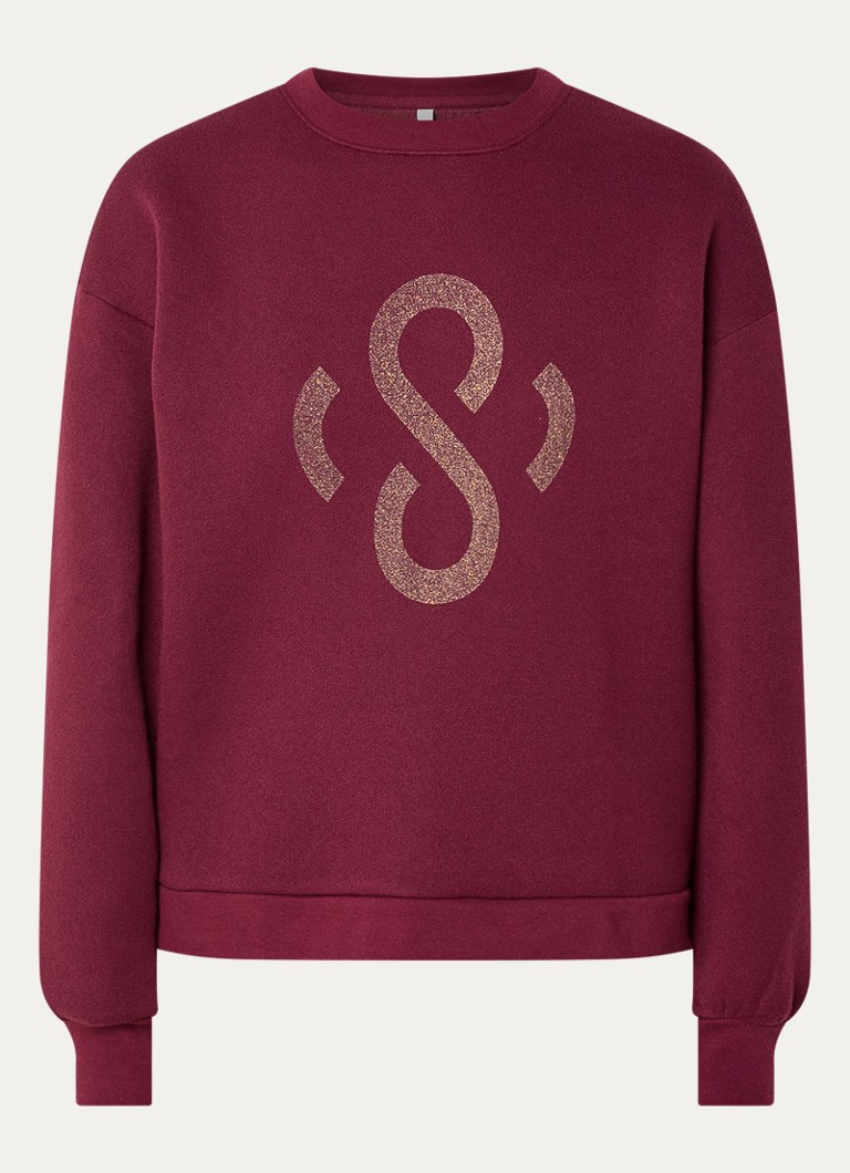 Summum Dames Sweater met logoprint in de kleur Bordeauxrood, maat: XS