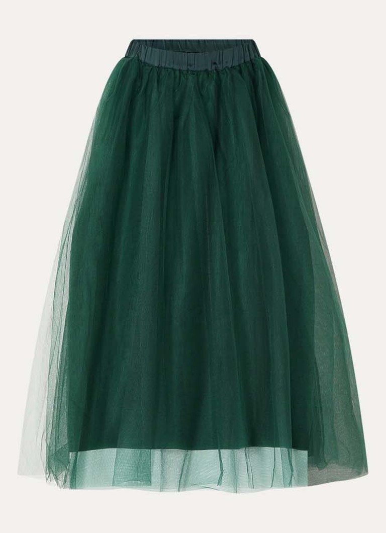 Summum Dames Maxi rok van mesh in de kleur Groen, maat: 38