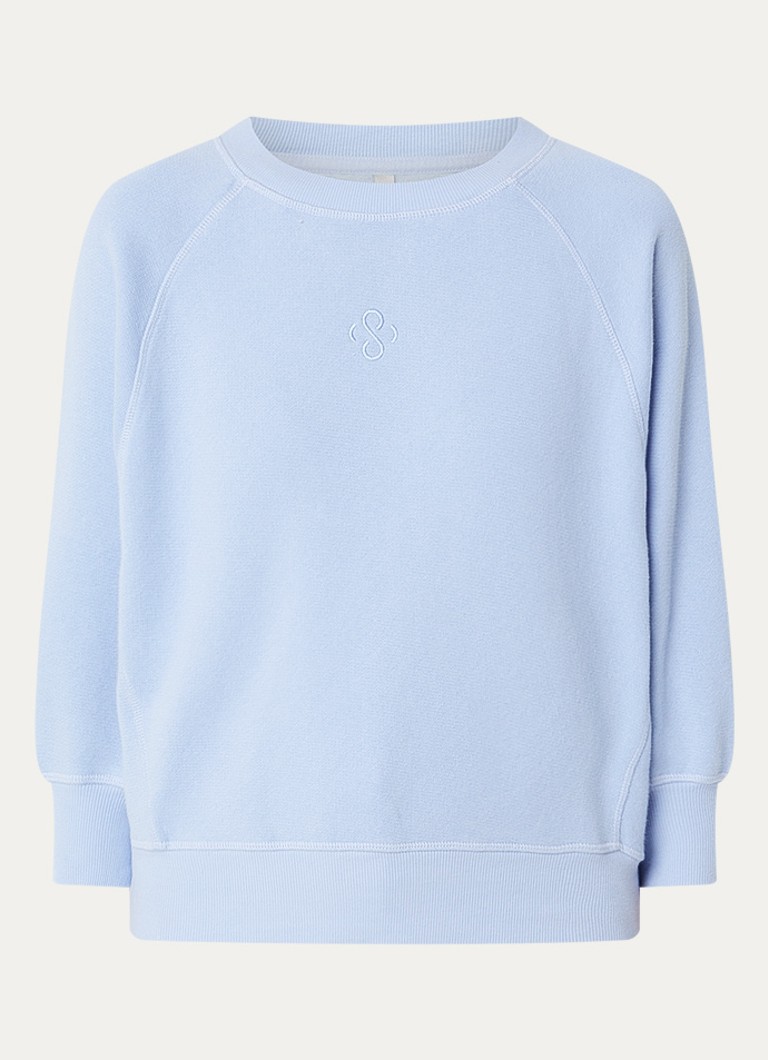 Summum Dames Sweater met logoborduring in de kleur Blauwgrijs, maat: XXL
