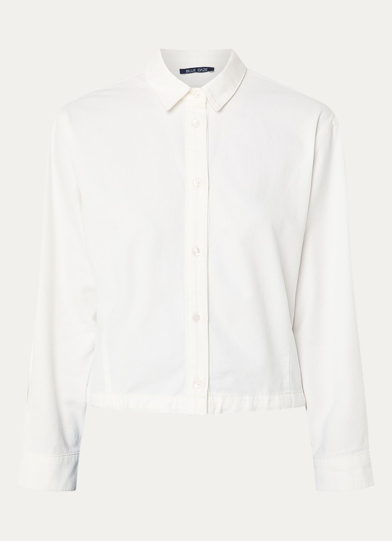 Summum Dames Cropped blouse van katoen in de kleur Wit, maat: 42