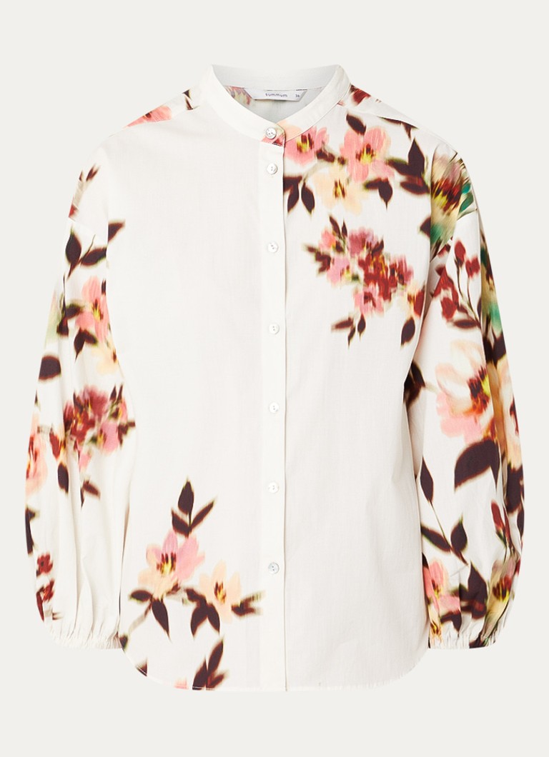 Summum Dames Blouse met bloemenprint in de kleur Wit, maat: 44