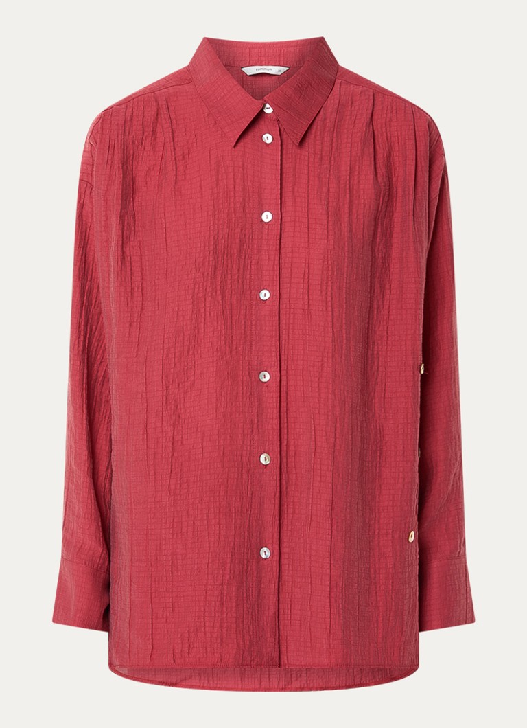 Summum Dames Blouse met structuur in de kleur Cranberryrood, maat: 34