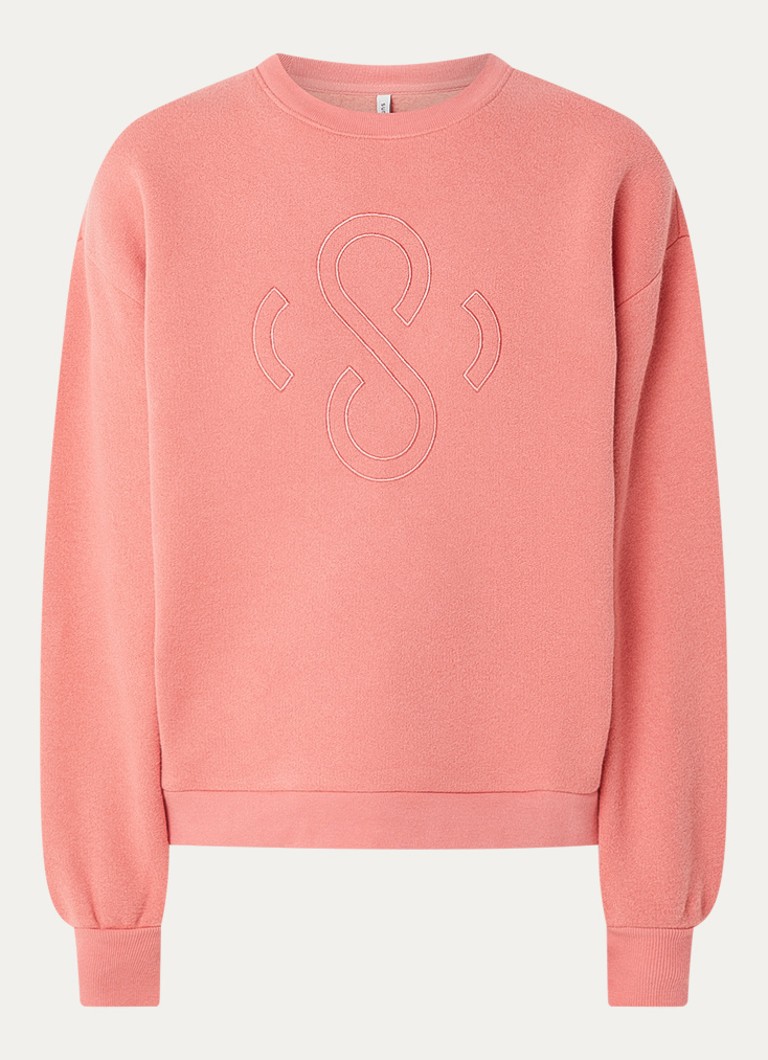 Summum Dames Sweater met logoborduring in de kleur Abrikoos, maat: XXL