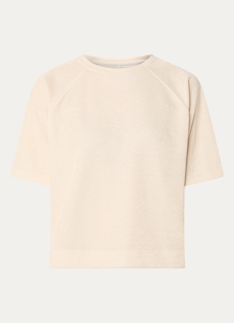 Summum Dames Top met metallic finish in de kleur Beige, maat: XS