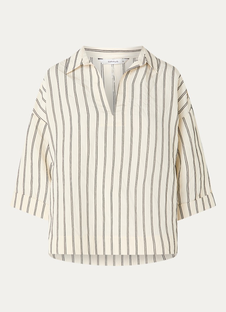 Summum Dames Top met streepprint in de kleur Ivoor, maat: 44